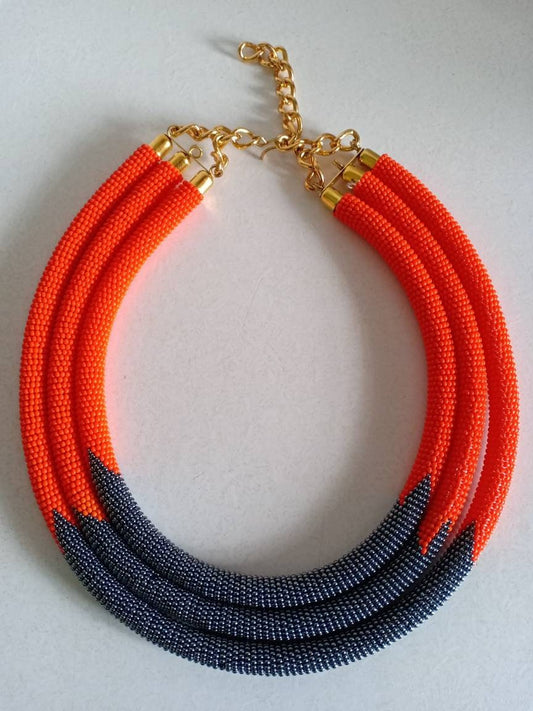 Boho Statement Jewelry/Colorful Seed Bead Necklace/Layered Necklace for Women/Gift for Her/Handmade Beaded Necklace/gift for women