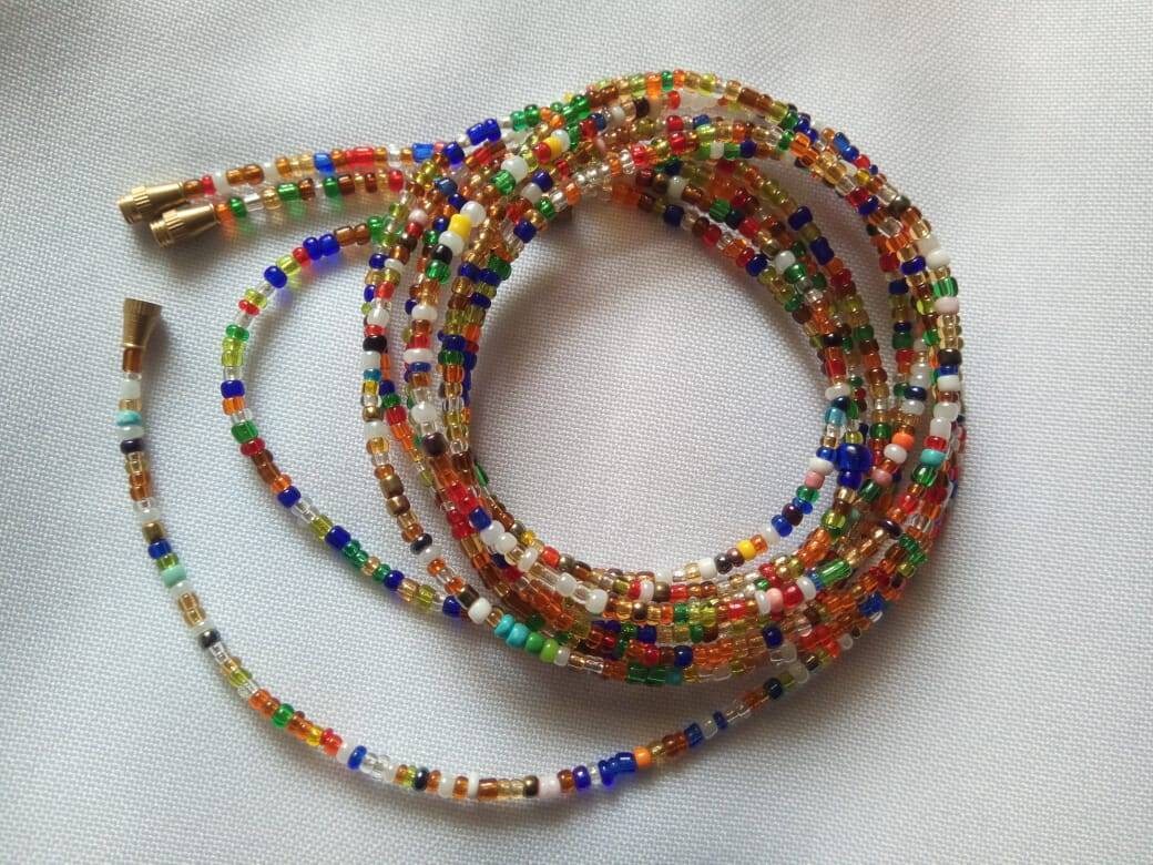 Handmade Waist Beads for Women/African Beaded Body Jewelry/Boho Style, Weight Loss, Belly Chain, Custom Size