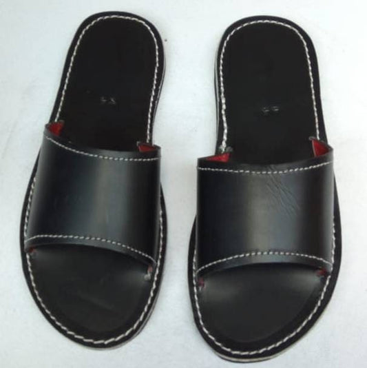 Handmade African Men's Sandals/Genuine Leather Beaded Flip-Flops/Comfortable Summer Sandals for Men/African Shoes/Unique Gift for Him