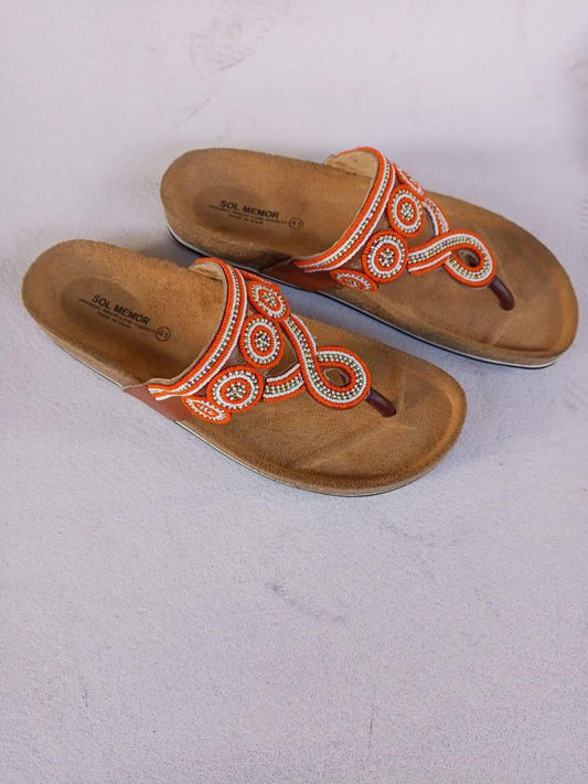 Handmade African Beaded Sandals/Authentic Maasai-Style Leather Flip-Flops Women/Boho Beach Sandals/Comfortable Summer Sandal African Gifts