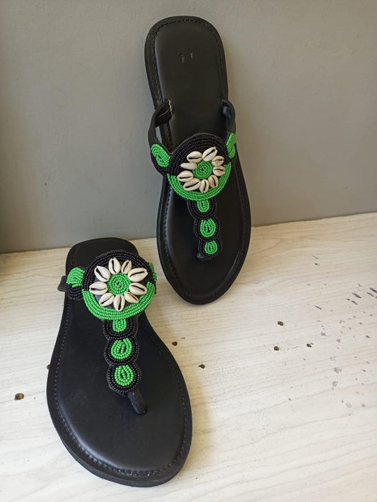 CUSTOMIZED African beaded sandals, summer sandals, Christmas gift for her,mom gift,beach sandals, leather sandals,