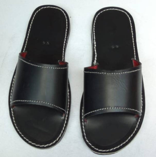 Handmade African Men's Sandals/Genuine Leather Beaded Flip-Flops/Comfortable Summer Sandals for Men/African Shoes/Unique Gift for Him