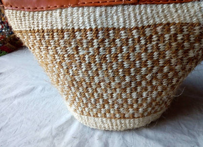 Handmade Woven Sisal Sling Bag - Boho Eco-Friendly Crossbody Bag | Sustainable Natural Fiber Purse | African Artisan Handcrafted Bag