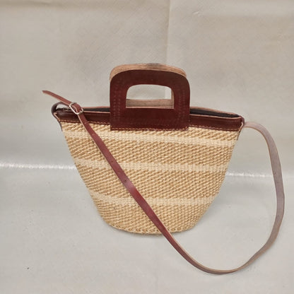 Handmade Woven Sisal Sling Bag - Boho Eco-Friendly Crossbody Bag | Sustainable Natural Fiber Purse | African Artisan Handcrafted Bag