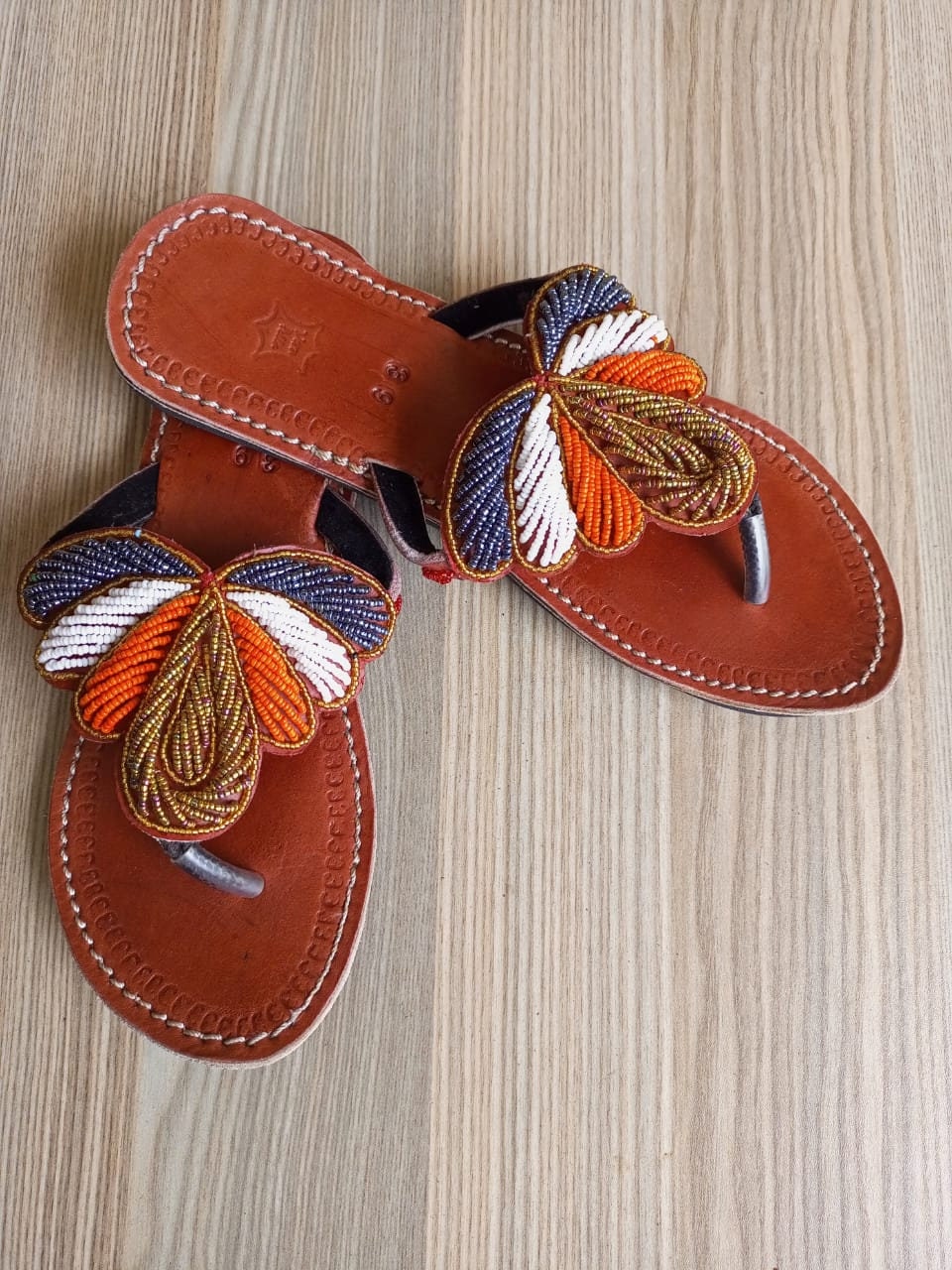 Handmade African Beaded Sandals/Authentic Maasai-Style Leather Flip-Flops Women/Boho Beach Sandals/Comfortable Summer Sandal African Gifts