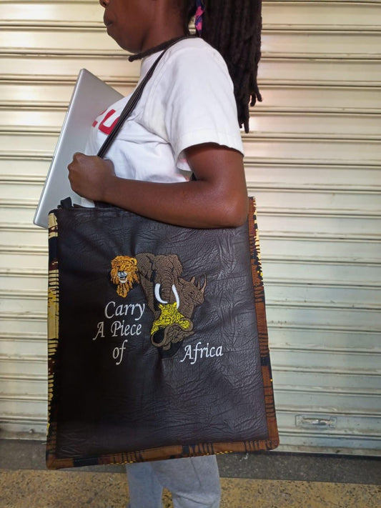 Carry a piece of Africa Tote bag, handcrafted laptop bag,Black woman modern African tote bag, Stylish tote bag, Mother's day gifts.