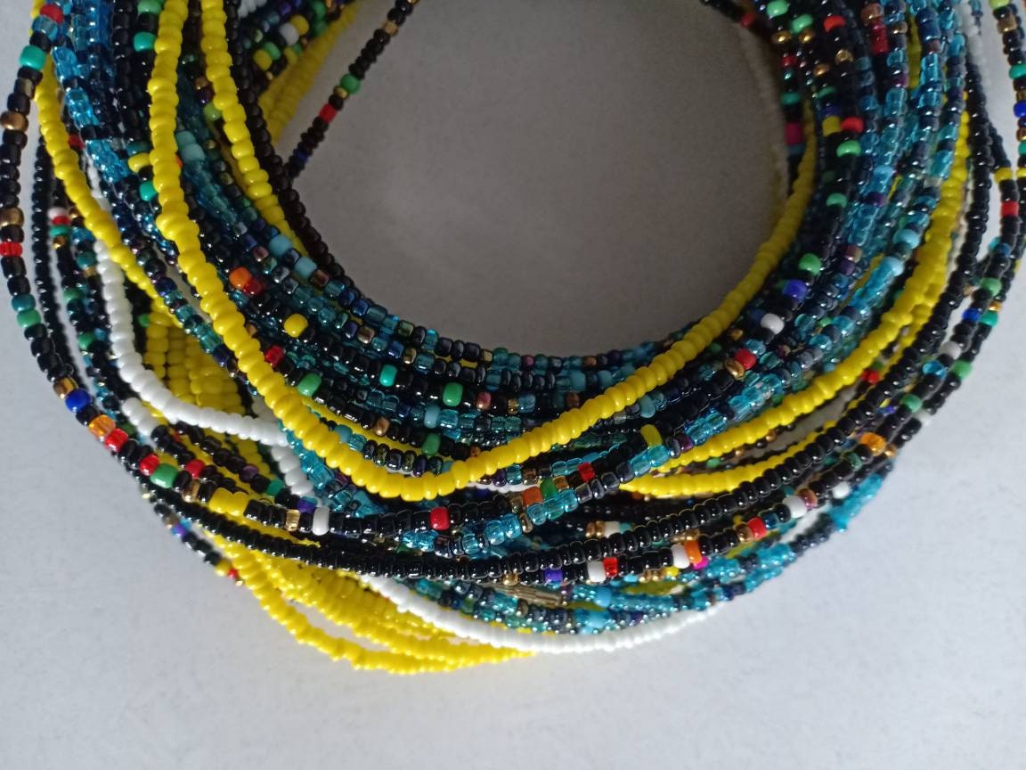 Handmade Waist Beads for Women/African Beaded Body Jewelry/Boho Style, Weight Loss, Belly Chain, Custom Size