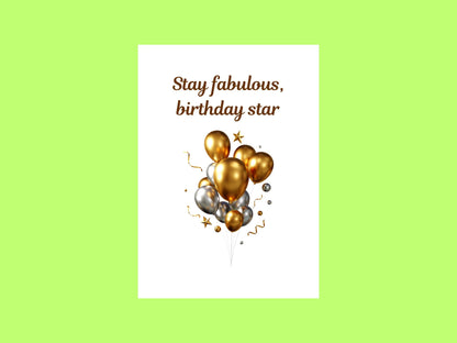 Digital Birthday Card - Instant Download - Cute & Creative Birthday E-Card - No Customization - Perfect for Any Age. single-sided digital