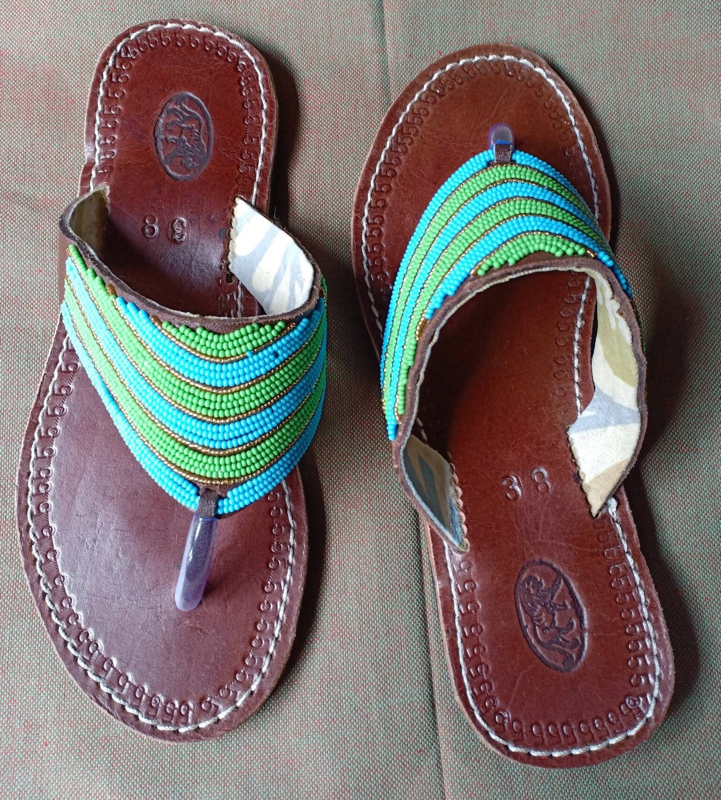 Handmade African Beaded Sandals/Authentic Maasai-Style Leather Flip-Flops Women/Boho Beach Sandals/Comfortable Summer Sandal African Gifts