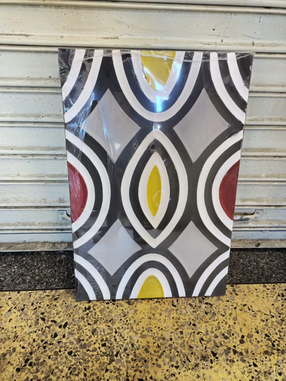 Handcrafted Rwandan Imigongo Painting | Unique African Wall Art on Wood | Cultural Home Decor