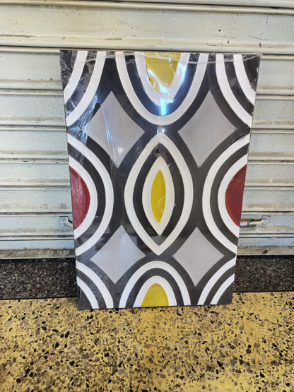 Handcrafted Rwandan Imigongo Painting | Unique African Wall Art on Wood | Cultural Home Decor