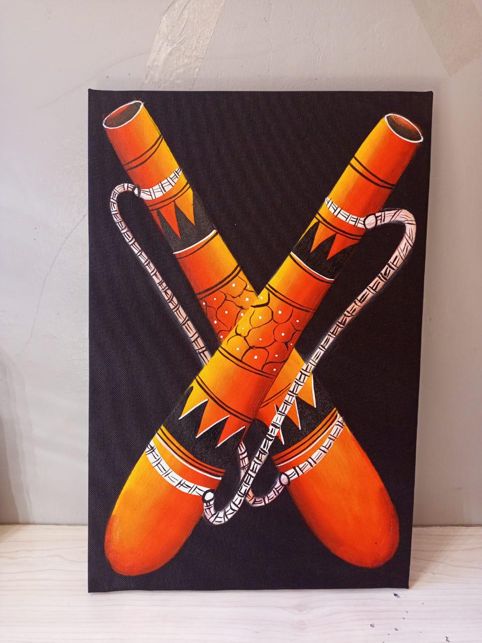 Handmade Canvas Wall Art | Festive Christmas Decor | Unique Gift for Holidays | Modern Boho Home Accent | Ready-to-Hang Painting
