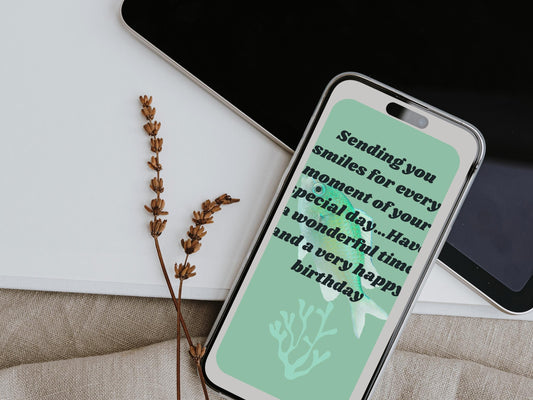 Digital birthday card, instant download, card, eco-friendly card, printable birthday card, unique birthday card, single-sided digital