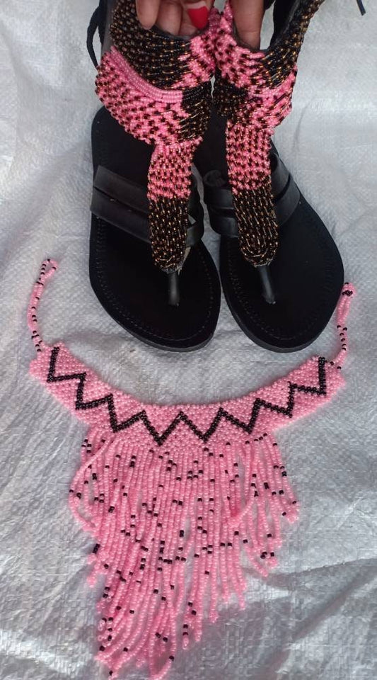 Handmade African Beaded Sandals/Authentic Maasai-Style Leather Flip-Flops Women/Boho Beach Sandals/Comfortable Summer Sandal African Gifts