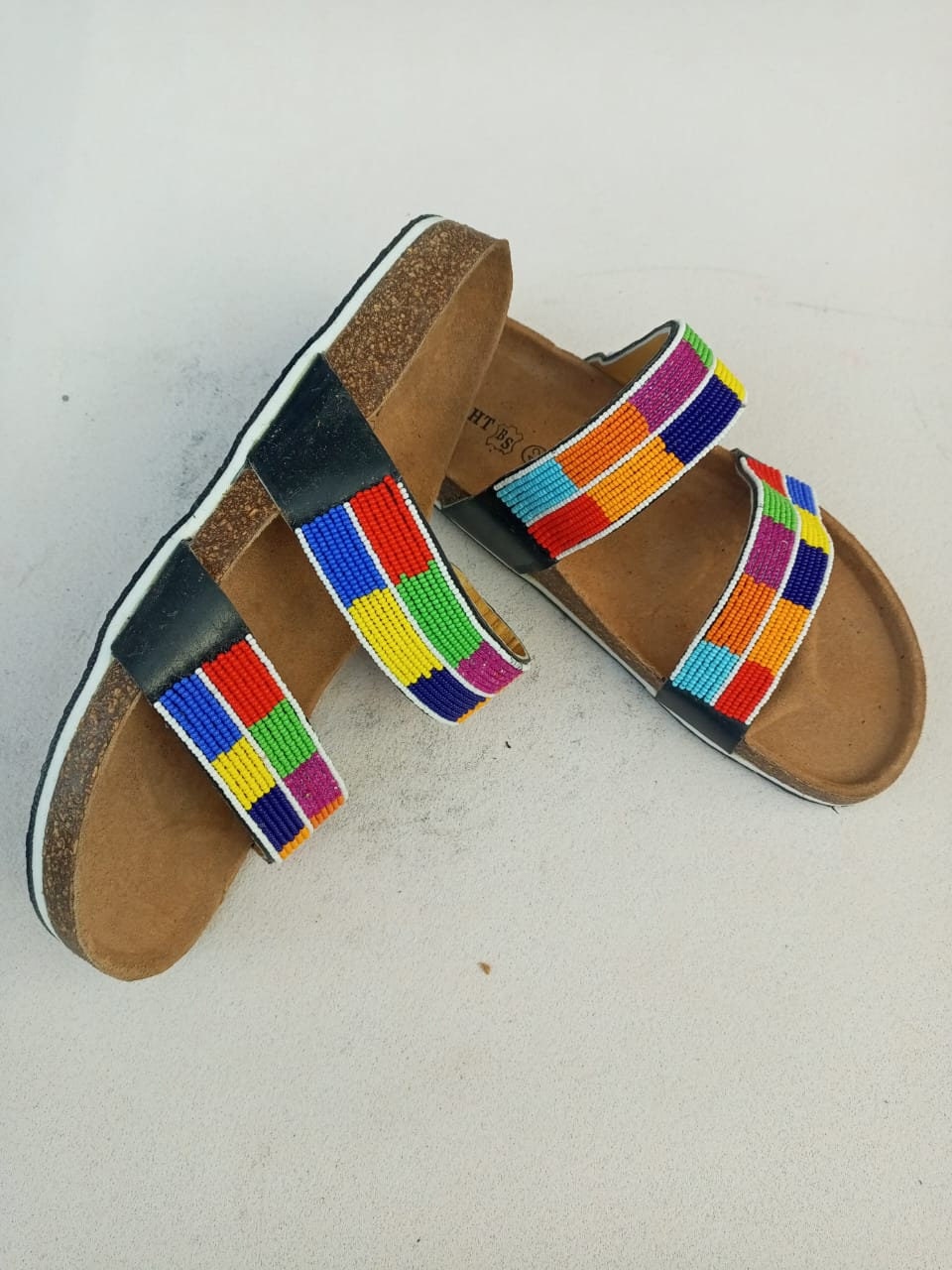 Handmade African Beaded Sandals/Authentic Maasai-Style Leather Flip-Flops Women/Boho Beach Sandals/Comfortable Summer Sandal African Gifts