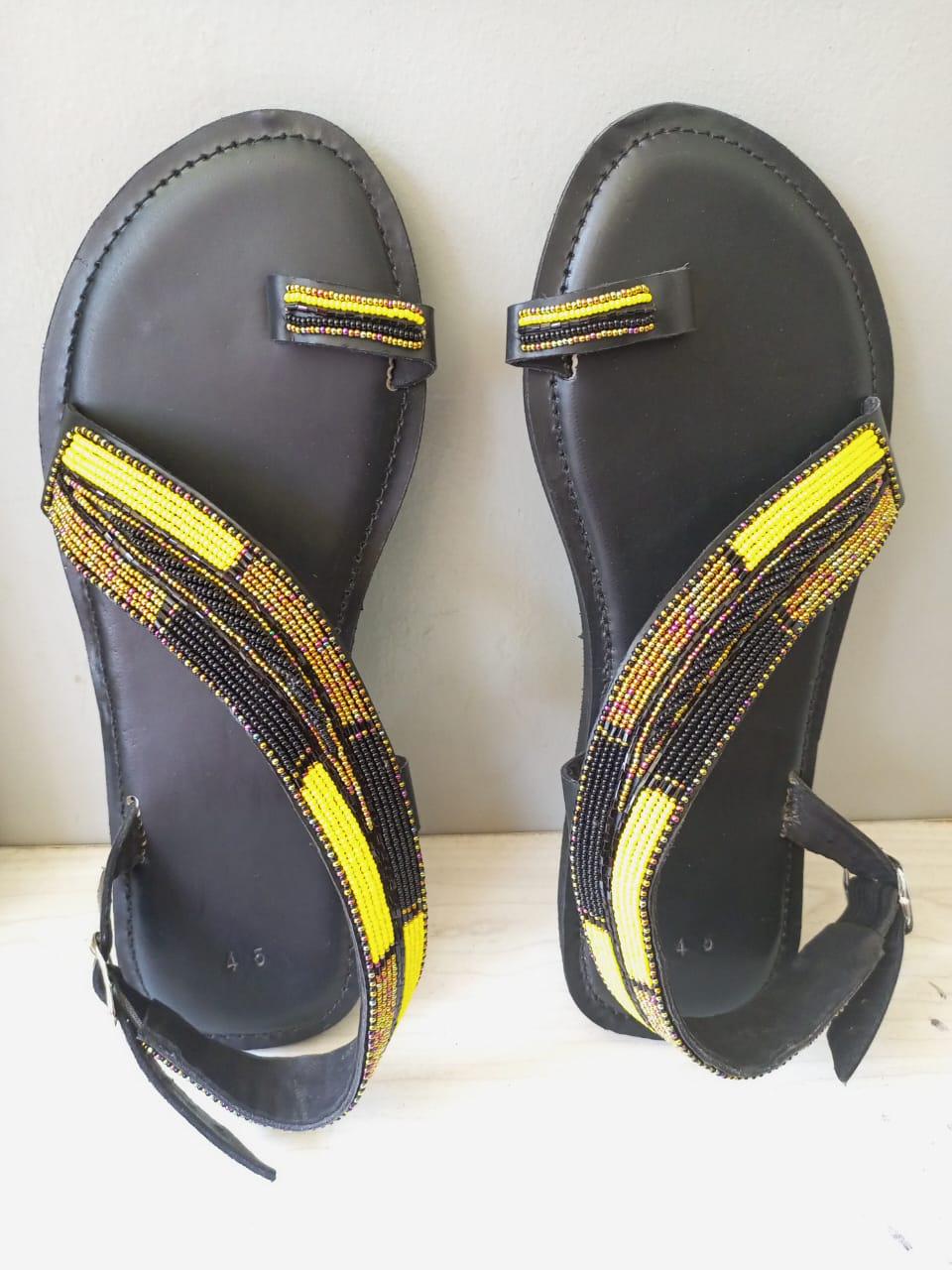 CUSTOMIZED African beaded sandals, summer sandals, Christmas gift for her,mom gift,beach sandals, leather sandals,