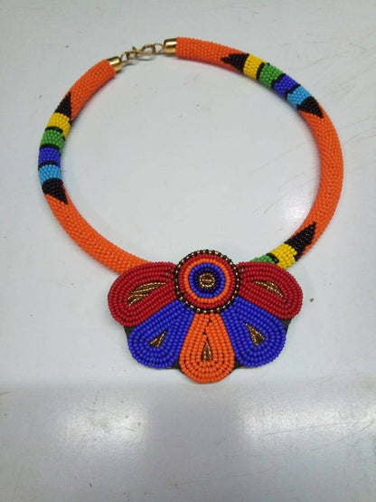 Boho Statement Jewelry/Colorful Seed Bead Necklace/Layered Necklace for Women/Gift for Her/Handmade Beaded Necklace/gift for women