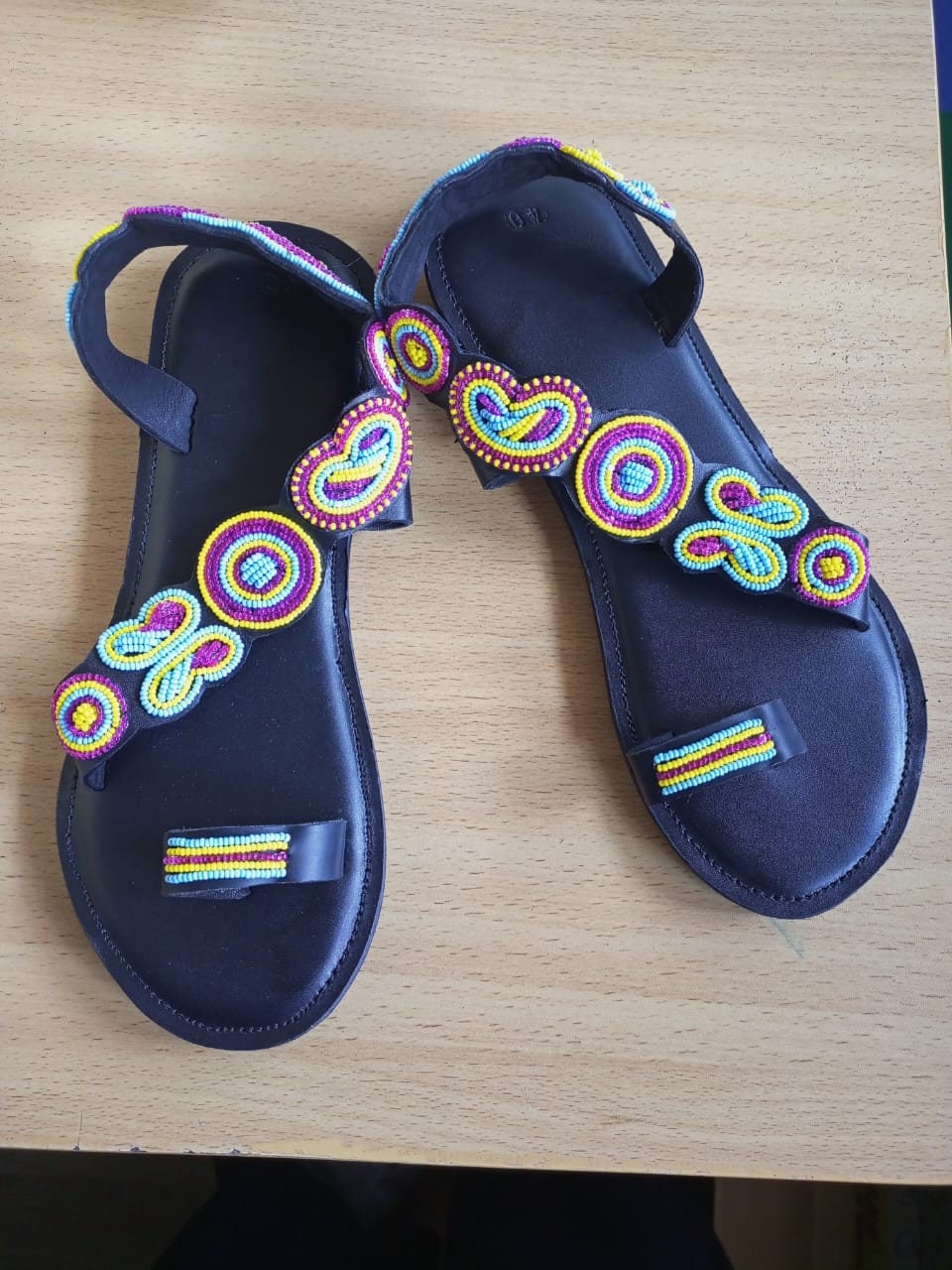 Handmade African Beaded Sandals/Authentic Maasai-Style Leather Flip-Flops Women/Boho Beach Sandals/Comfortable Summer Sandal African Gifts