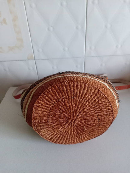 Handmade Woven Sisal Sling Bag - Boho Eco-Friendly Crossbody Bag | Sustainable Natural Fiber Purse | African Artisan Handcrafted Bag