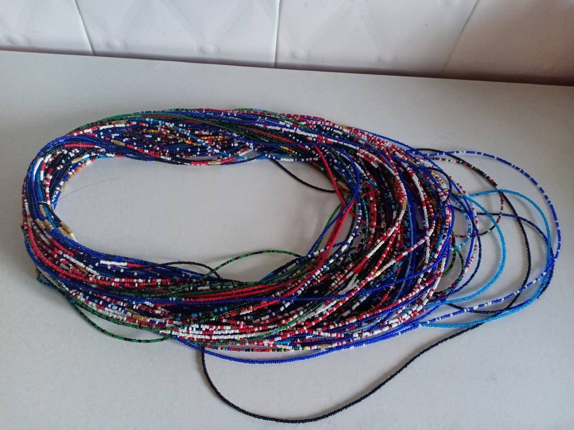 Handmade Waist Beads for Women/African Beaded Body Jewelry/Boho Style, Weight Loss, Belly Chain, Custom Size