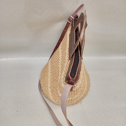 Handmade Woven Sisal Sling Bag - Boho Eco-Friendly Crossbody Bag | Sustainable Natural Fiber Purse | African Artisan Handcrafted Bag