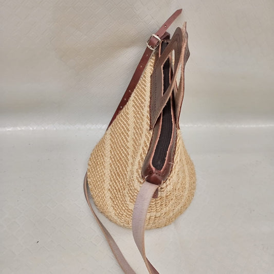 Handmade Woven Sisal Sling Bag - Boho Eco-Friendly Crossbody Bag | Sustainable Natural Fiber Purse | African Artisan Handcrafted Bag