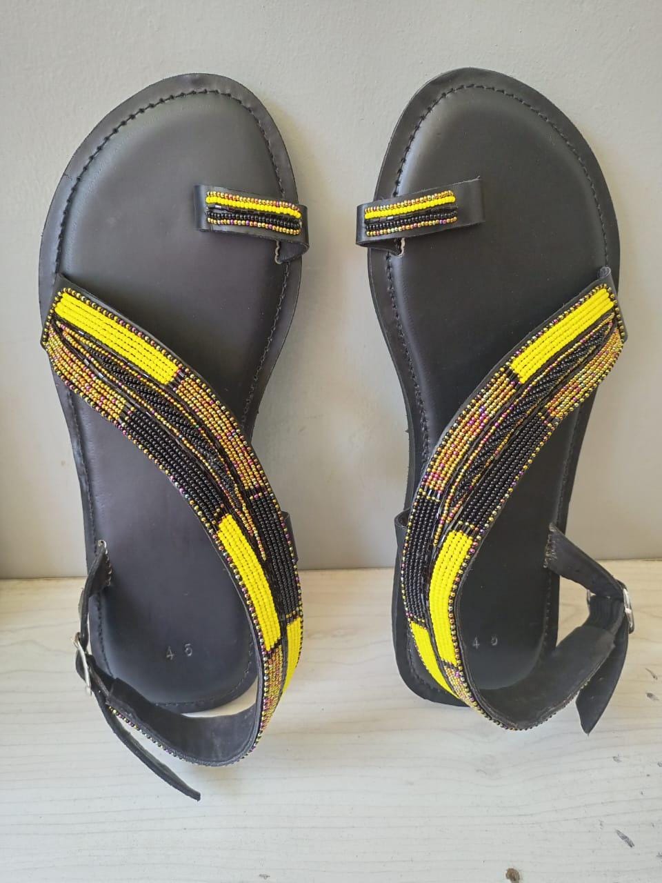 CUSTOMIZED African beaded sandals, summer sandals, Christmas gift for her,mom gift,beach sandals, leather sandals,