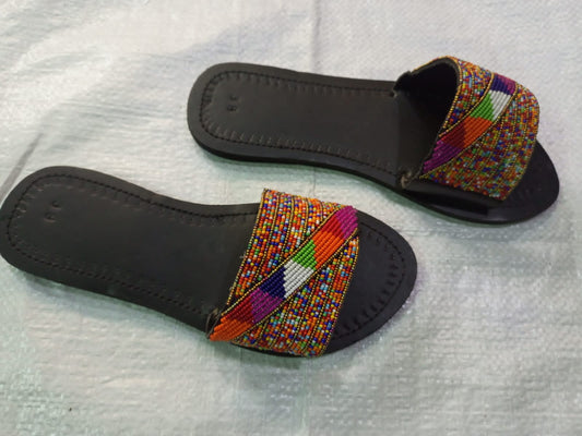 African Handmade Beaded Sandals