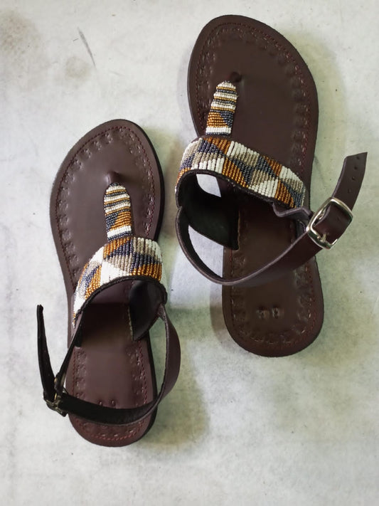 African Handmade Beaded Sandals