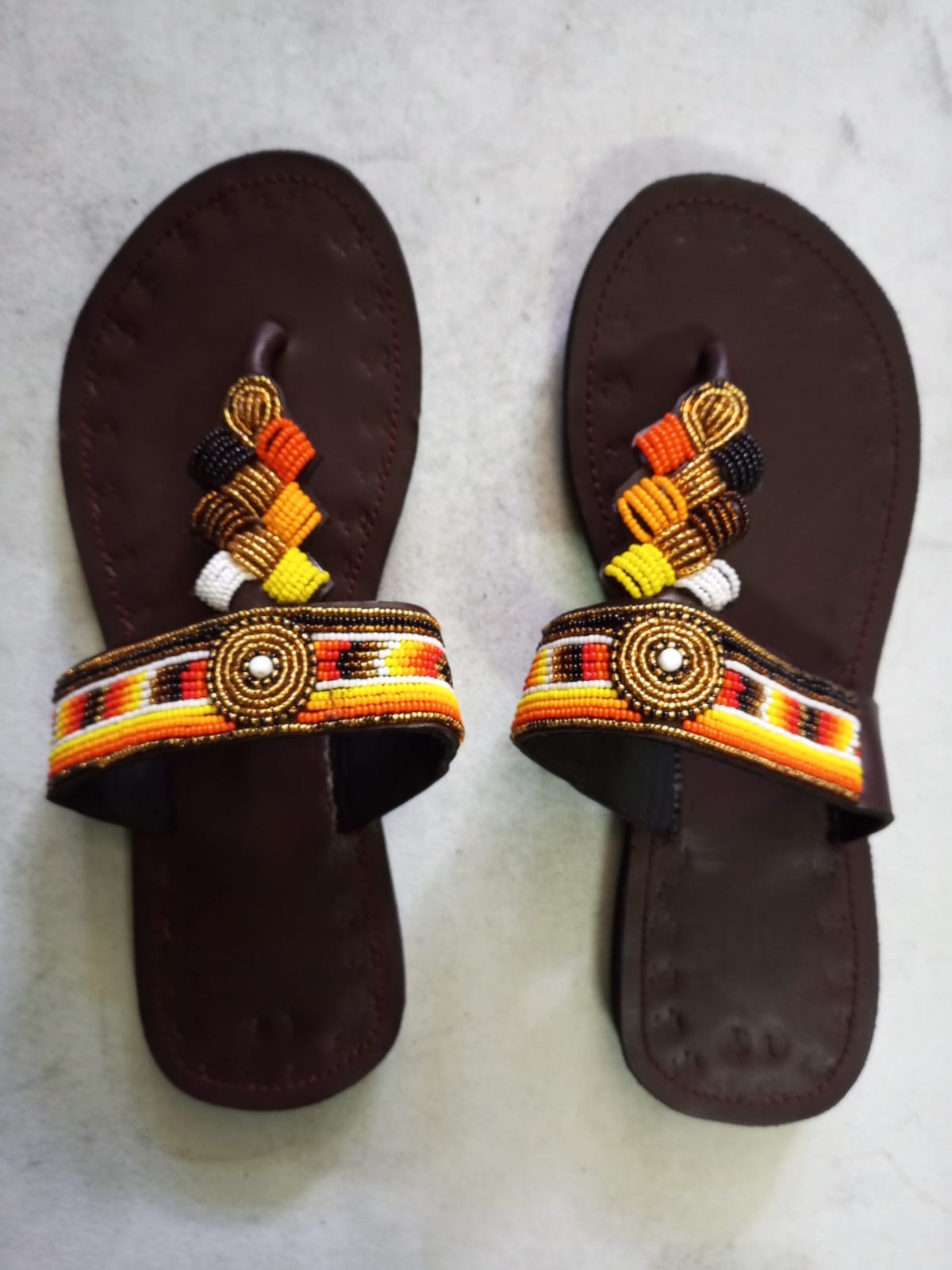 African Handmade Beaded Sandals