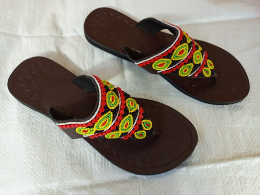 African Handmade Beaded Sandals