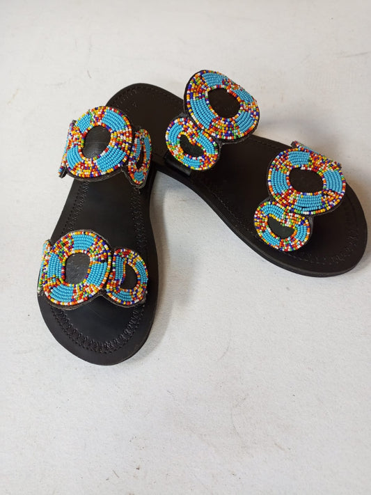 African Handmade Beaded Sandals