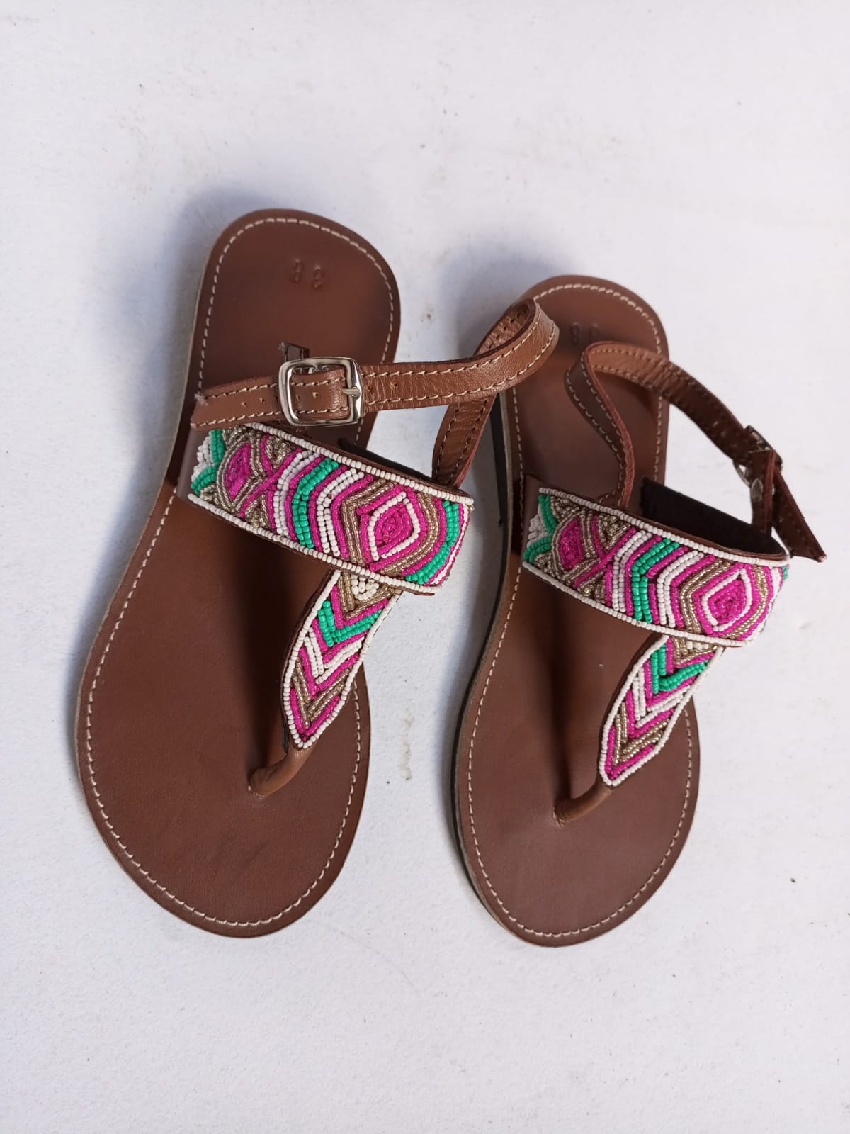 African Handmade Beaded Sandals