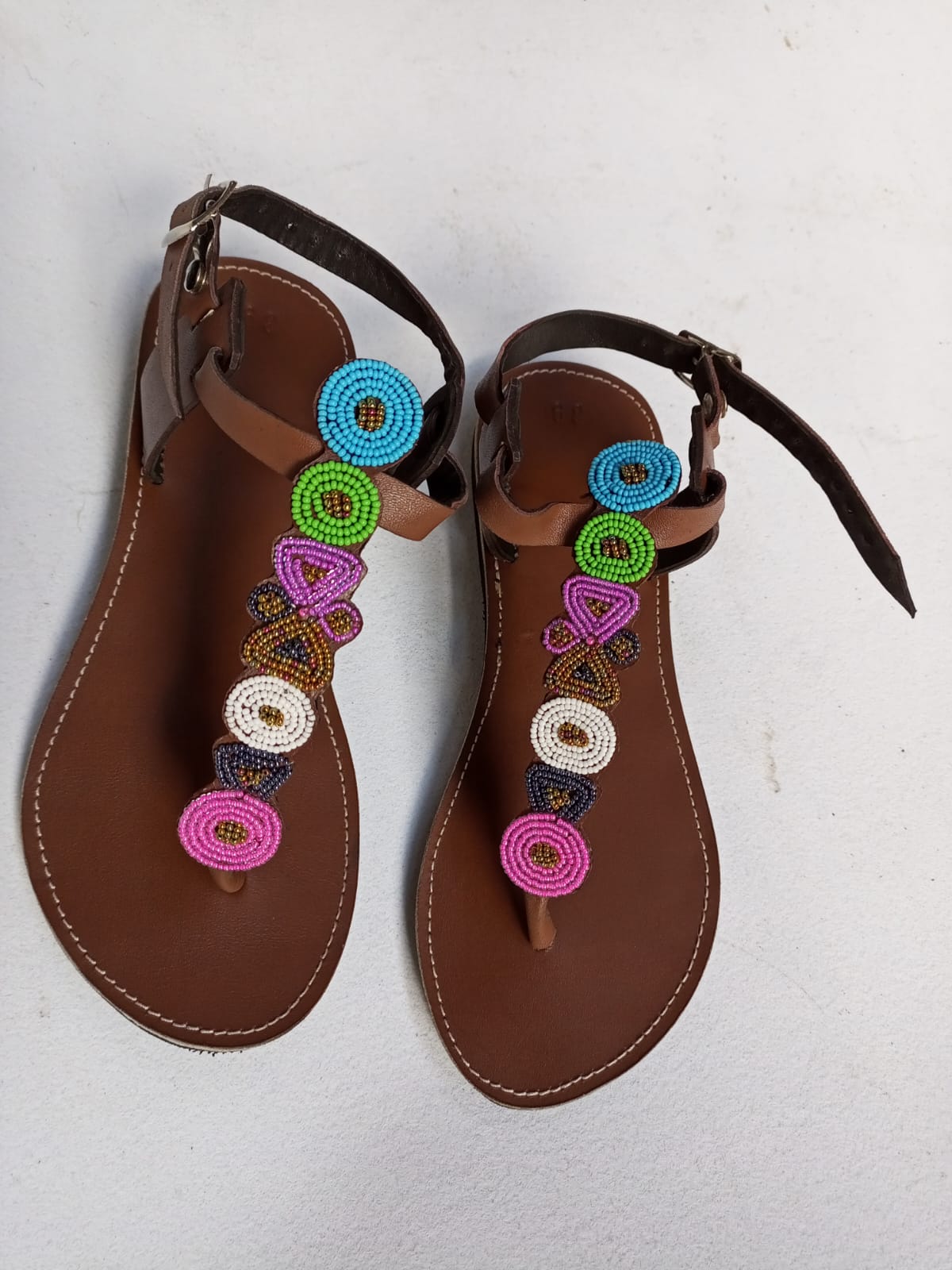 African Handmade Beaded Sandals