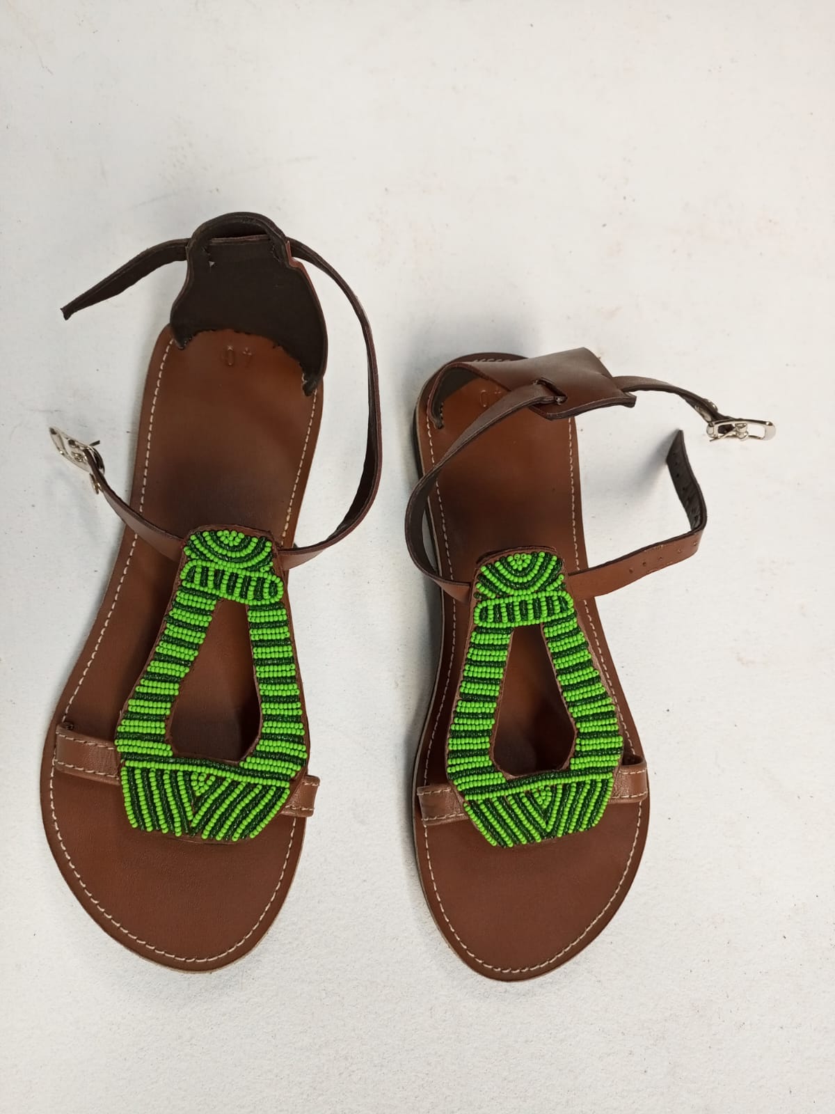 African Handmade Beaded Sandals