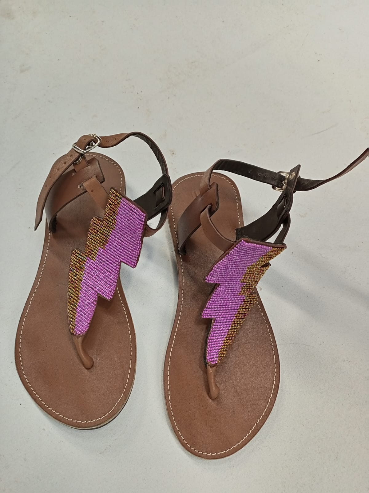 African Handmade Beaded Sandals