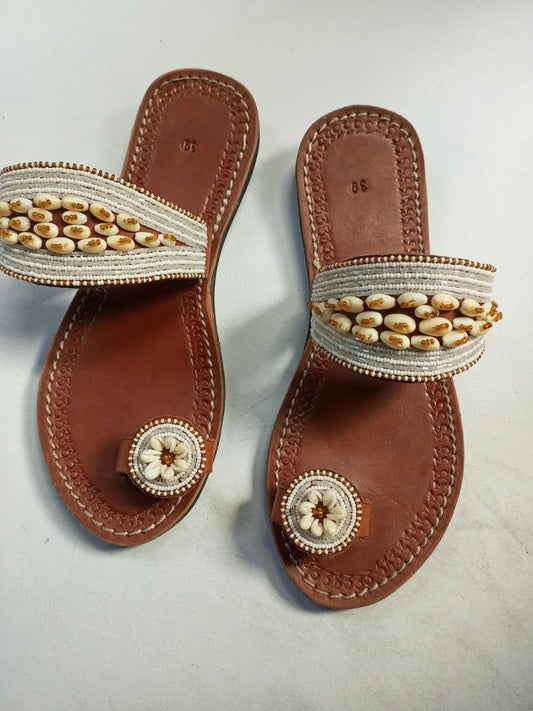 African Handmade Beaded Sandals