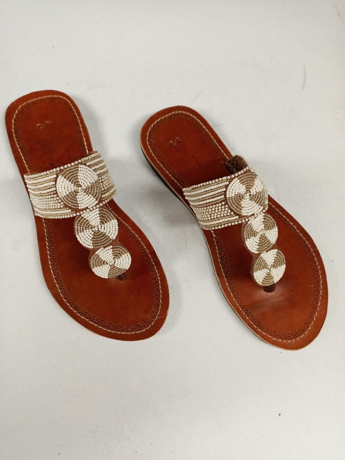 African Handmade Beaded Sandals