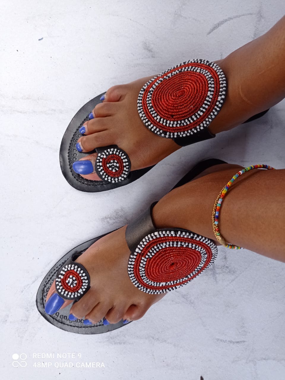 African Handmade Beaded Sandals