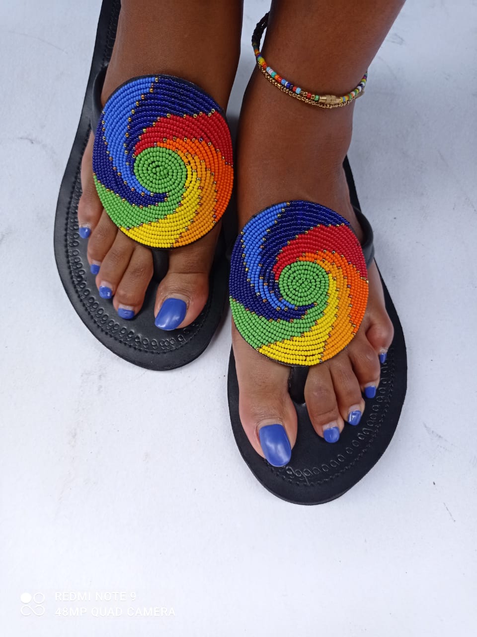 African Handmade Beaded Sandals