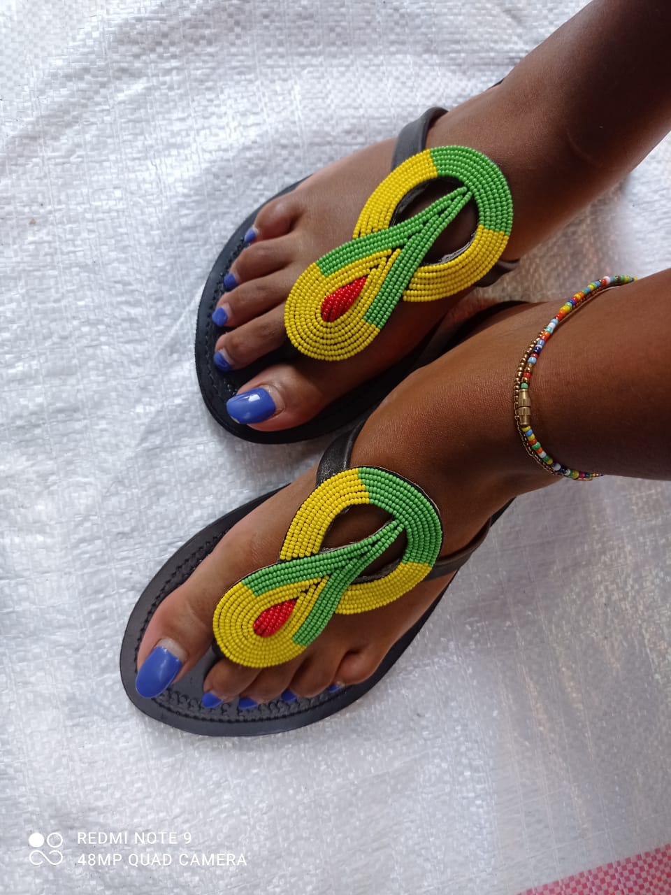 African Handmade Beaded Sandals