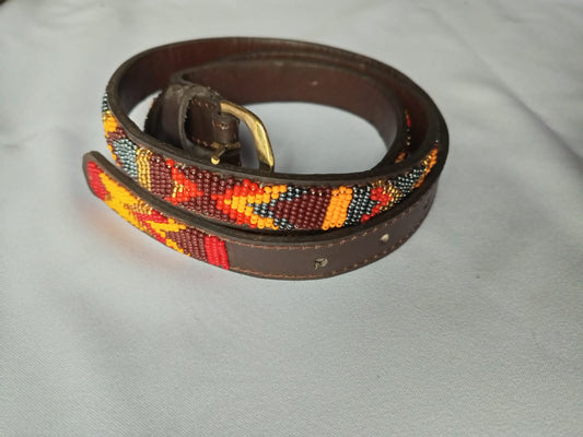 African Beaded Leather Belts