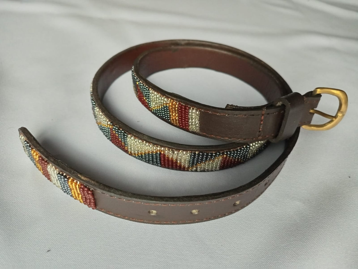 African Beaded Leather Belts