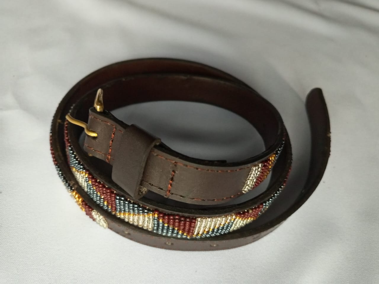 African Beaded Leather Belts