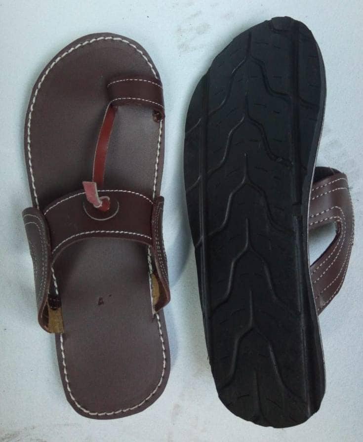 Handmade African Men's Sandals/Genuine Leather Beaded Flip-Flops/Comfortable Summer Sandals for Men/African Shoes/Unique Gift for Him