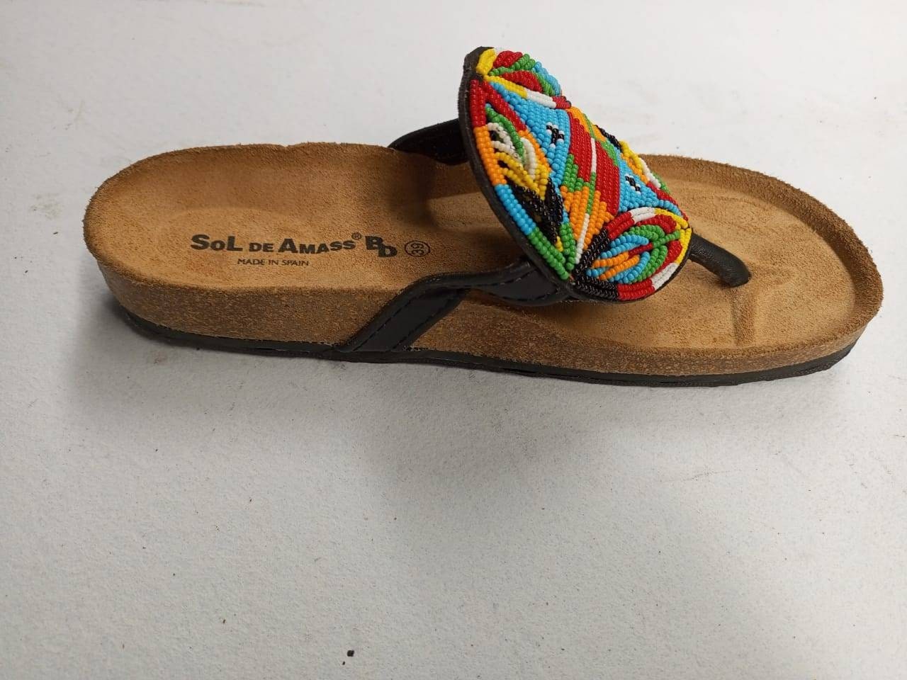 Handmade African Beaded Sandals/Authentic Maasai-Style Leather Flip-Flops Women/Boho Beach Sandals/Comfortable Summer Sandal African Gifts