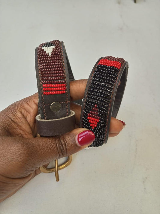 African Beaded Collar, Handmade Dog Collar , Maasai collar, Leather collar, Pet Gift, Christmas gift, Pet collar, Dog leash, Pet lead