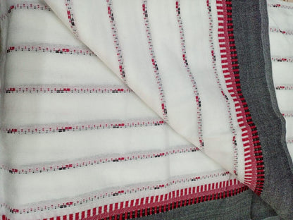 Authentic Maasai Shuka Blanket - Traditional African Tribal Wrap, white Plaid Safari Blanket for Home Décor or Outdoor Adventures