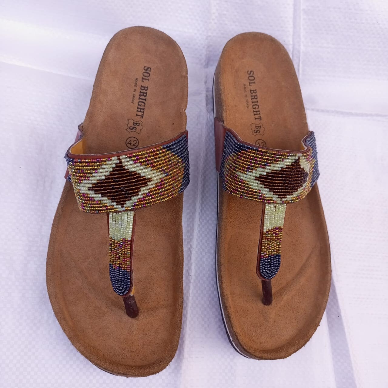 Handmade African Beaded Sandals/Authentic Maasai-Style Leather Flip-Flops Women/Boho Beach Sandals/Comfortable Summer Sandal African Gifts