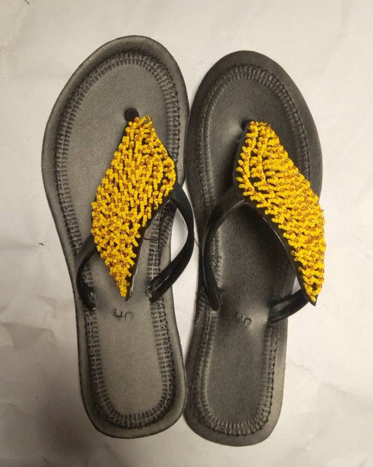 Handmade African Beaded Sandals/Authentic Maasai-Style Leather Flip-Flops Women/Boho Beach Sandals/Comfortable Summer Sandal African Gifts
